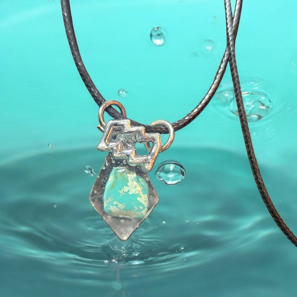 Aquarius Artisan Silver and Turquoise Zodiac Necklace